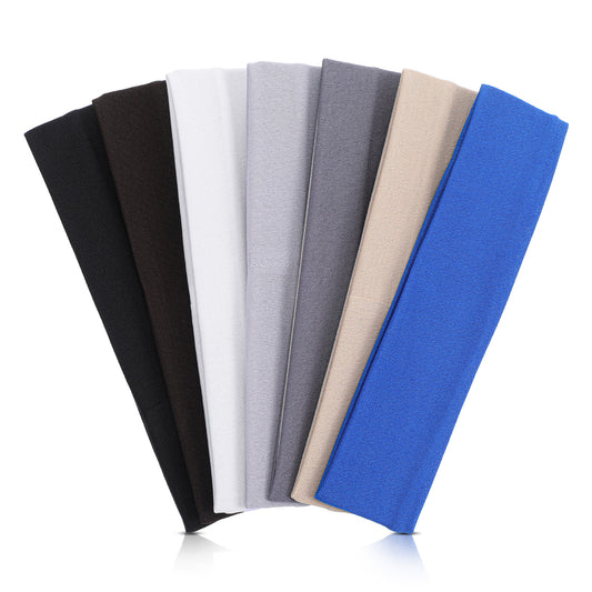 LXUEJIE 7 Pcs Headbands for Women's Hairs, 5.5cm Elastic Hair Band, Fashion Hair Bands for Women Men, Soft Head Band Fashion Headband for Women Girls for Sports Makeup Yoga Running, Multicoloured