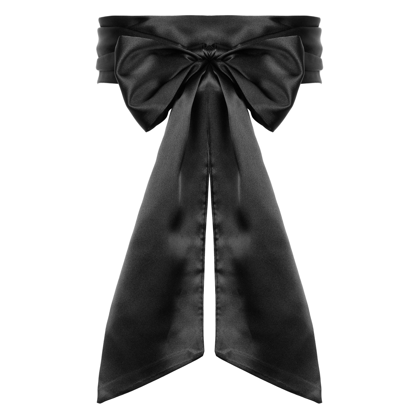 AOZUO Wedding Satin Sash Belt Women Dress Belt Bridal Waist Belts for Special Occasions Party 3.74 Wide(Black)