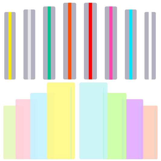 LXUEJIE 16 Pcs Guided Reading Highlight Strips, Colored Overlays Bookmarks Highlight Strips Overlays Reading Bookmark Readings Line Guiding for Reduce Visual Stress(2 styles, 8 colors each)