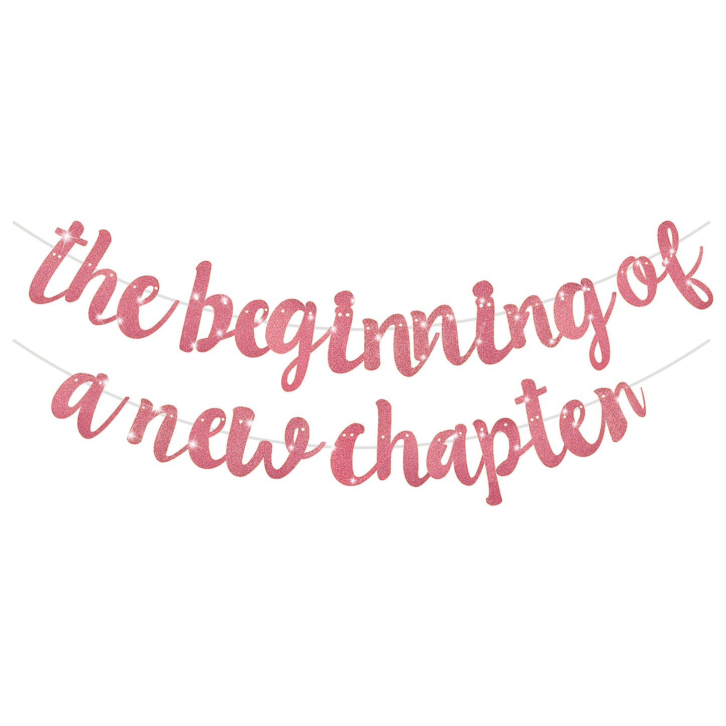 XLIUAX The Beginning of A New Chapter Banner, Shiny Farewell Party Decorations Congratulations Graduation Banner for Retirement Going Away House Warming New Job Divorce Engagement(Rose Gold)