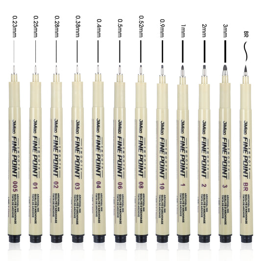 Giantree μm Fineliner Ink Pens, Fineliner pens Waterproof Archival Ink Set, No Bleed Drawing Art Pens for Artist Illustration, Sketching, Technical Drawing, Zentangle, Scrapbooking(12)