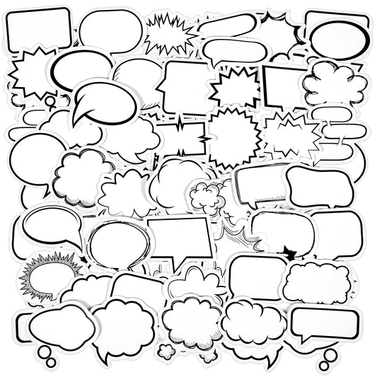 HJZHII 90PCS Blank Bubble Sticker, Dialog Box Paper Stickers Cute Label Writing Stickers Adhesive Stickers for Scrapbooking Journaling Notebook Diary Planner Album Envelope Water Bottle