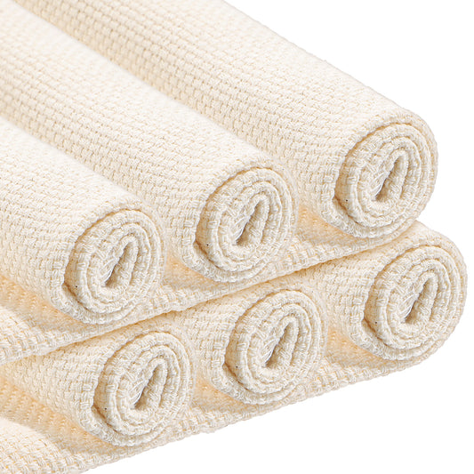cobee 6Pcs Embroidery Fabric Linen, Punch Needle Cloth, Punchs Needle Fabric Tufting Cloth Monks, Squares Punch Needles for Handwork DIY Art Craft