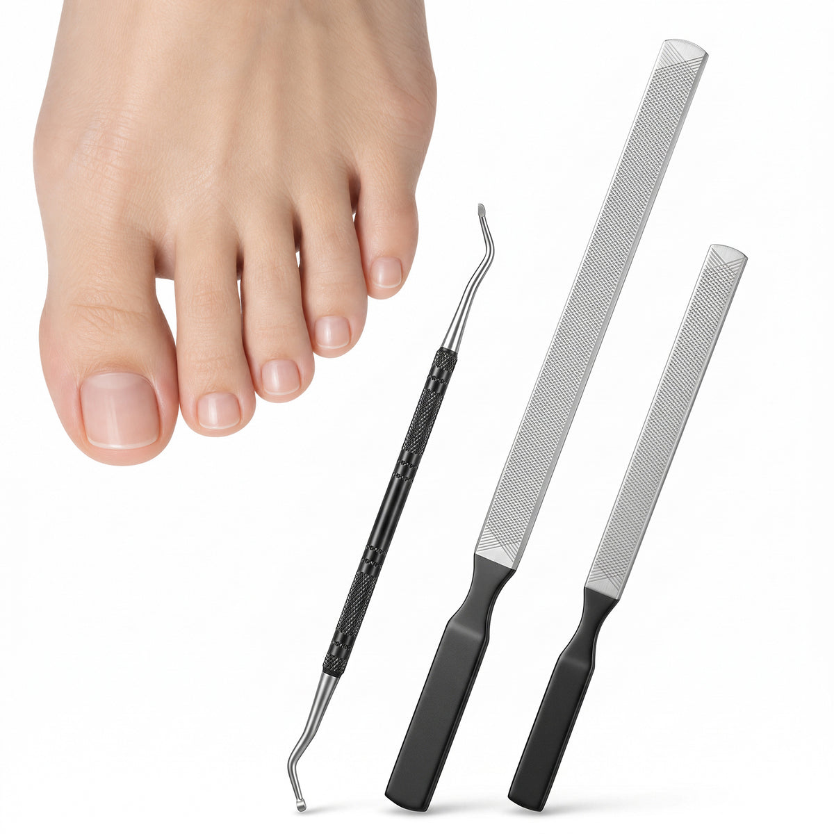 Andibro 3 Pcs Emery Boards for Toenails, Heavy Duty Nail File Toenail