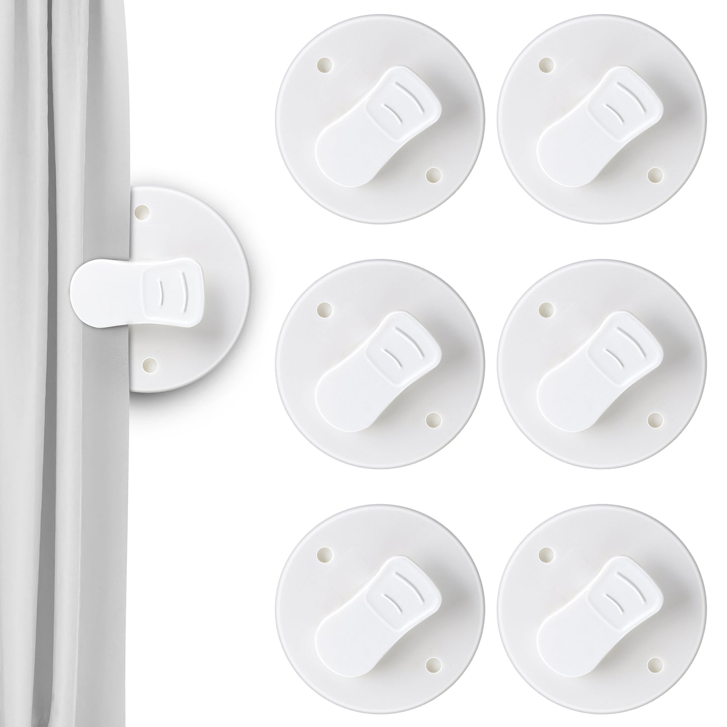 GEEHUA 6 Pcs Shower Curtain Clips, Self Adhesive Shower Splash Guard Clip Bath Curtain Weights for Home Inside Bath Spray Water Wall Windproof Splash Holders