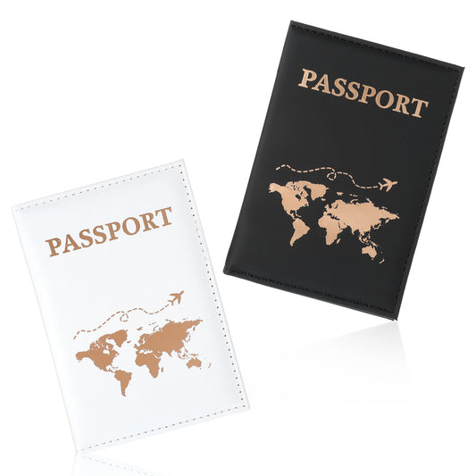 BOHU 2 Pcs Passport Holder for Travel, PU Leather Travel Passport Holder Passport Wallet Cover Case Passport Book Holders for Women and Men Travel Must Haves Accessories