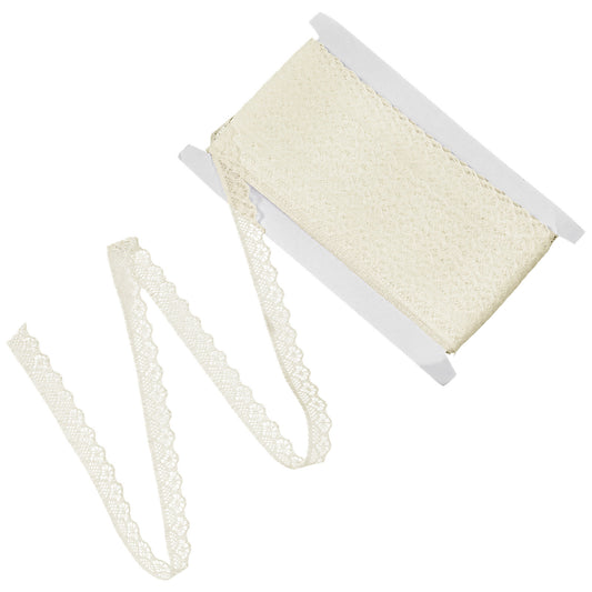 BOHUIZ 50 Yards White Lace Ribbon, Fabric Vintage Pattern Ribbons Lace Trim Sewing Crafts Laces for Gift Wrapping Bridal Dress Decoration Wedding Decoration(Beige)