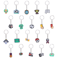 AOZUO 20pcs Soccer Keychain, Sports Soccer Ball Keychain Soccer Themed Keyring Soccer Goodie Bags Stuffers Birthday Party Favors for School Carnival Reward Gift
