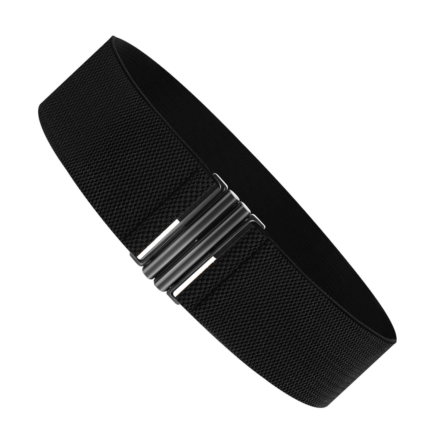 WJIAAA Wide Stretchy Waist Belts for Women,Vintage Elastic Waist Belt for Dresses Adjustable Ladies Waistband with Lock Buckle(black)