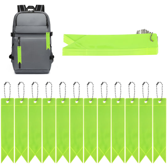 AOZUO 12Pcs Safety Reflectors Pendants, Safety Reflector with Chains, Reflective Keychain Pendant for Adult Children School Bag Night Walking Cycling Running Dog Walking