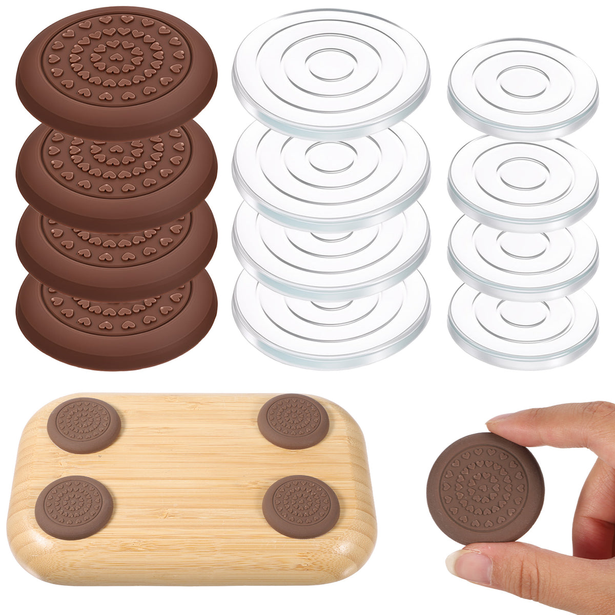 DOPENSPI 16 Pcs Rubber Feet for Cutting Board, Anti Slip Cutting Board Pads