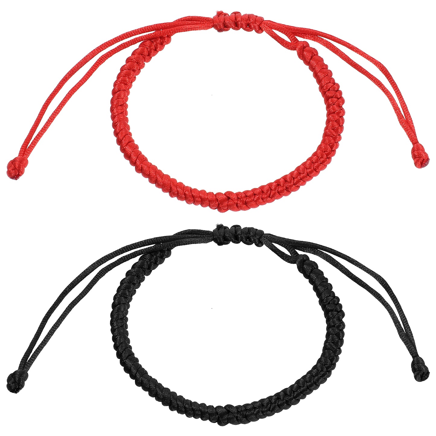 cobee 2 Pcs Red String Bracelet, Handmade Red String of Fate Bracelet, Good Luck Knot Bracelets for Couples Boyfriend Girlfriend Gifts