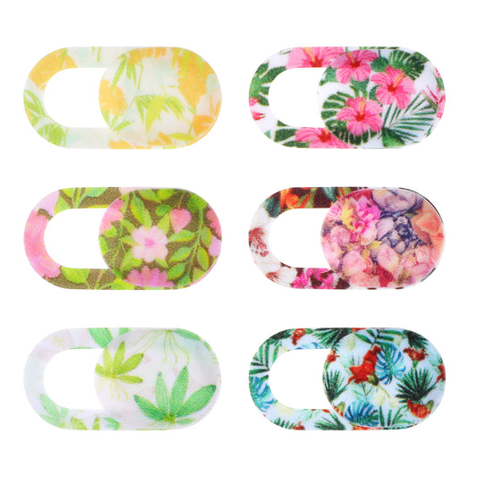 JIEYAO 6Pcs Laptop Camera Cover Slide Cute Flower, Ultra Thin Webcam Cover Slide Phone Camera Cover Computer Camera Cover Slide Blocker Slider Fits Laptop Desktop PC Tablet
