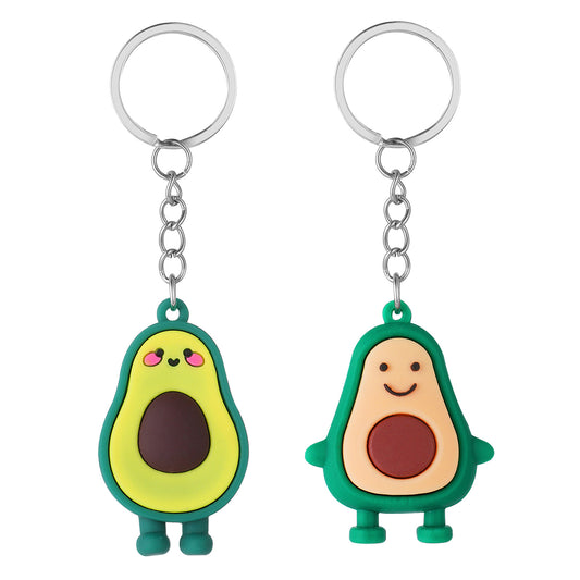 Molain 2 Pcs Cute Silicone Avocado Keychains for Women, Kawaii Key Ring, Key Chain Accessories for Car Key Bag, Keyrings for Keys, Creative and Unique Ornament, Gifts for Kids
