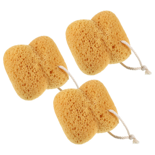 JJUNW 3 Pcs Bath Sponge, Larger Natural Sponges, Body Scrubber for Bathing Exfoliating Shower Pouf for Shower Gentle Deep Cleansing Lots of Lather Ultra-Soft