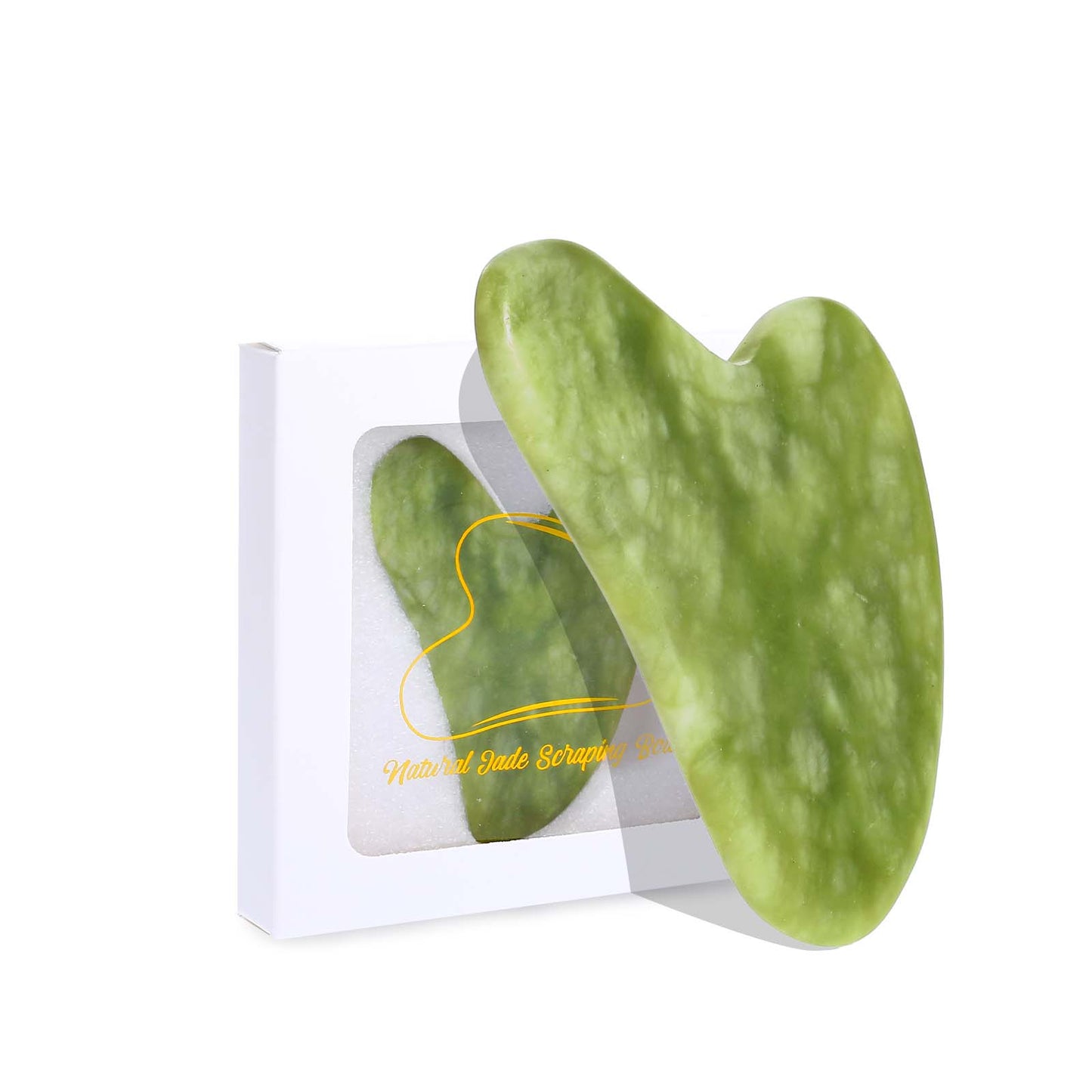 JIEYAO Gua Sha Facial Tools, Natural Jade Massage Tool, Manual Guasha Tool for Face Skin Care Scraping Tool Relief & Reducing Puffiness Face Sculpting Tool Self Care Gift for Men Women