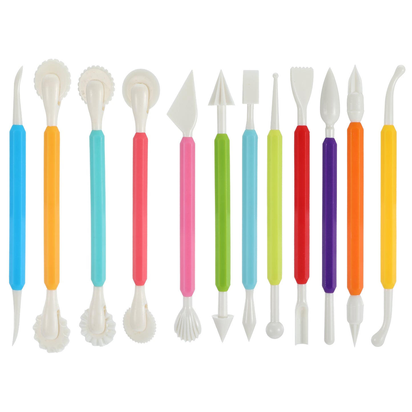HJZHII 12PCS Clay Sculpting Tools, Double-Head Ceramic Pottery Tool Plastic DIY Clay Fondant Tool Modeling Tools Set Air Dry Clay Tools Polymer Clay Art Tools for Polymer Pottery Cake Decoration