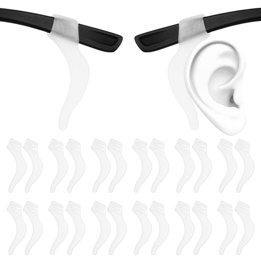 BOHUIZ 60Pcs Silicone Eyeglass Ear Cushions, Stop Glasses Slipping Down Nose Grips Comfortable Eyeglass Ear Hook Sleeve Glasses Accessories for Glasses, Sunglasses, Reading Glasses(White)
