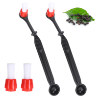 cobee 2 Pcs Espresso Brush, Espresso Machine Cleaning Brush Set With 2 Replaceable Brush Heads, Coffee Grinder Brush Decanter Cleaning Brush Tool Back Flush Insert for Home And Office