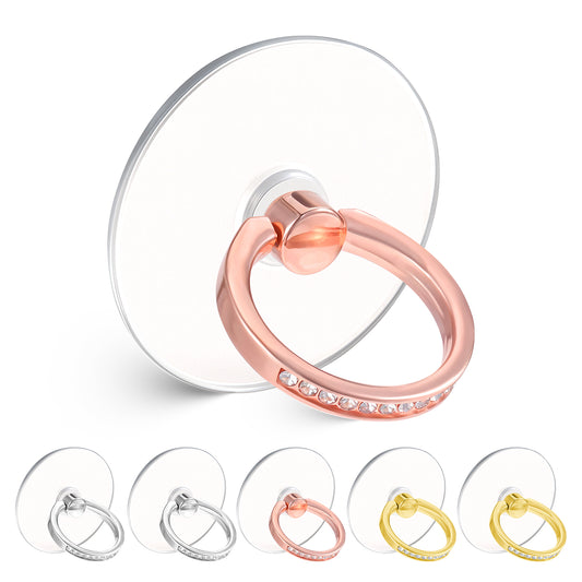 Giantree 6Pcs Diamond Phone Ring Holder Grip, Transparent Pop Sockets for Phones, Phone Ring Holder Phone Kickstand, 360° Degree Rotation Phone Ring for Phones Tablet Case