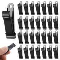 cobee 30 Pcs Metal Mini Clamps, 1.6 Inch X 0.5 Inch Spring Clamps Sturdy Spring Clips Mini Hanging Clips for Wires Photo Christmas DIY Decoration(Black)