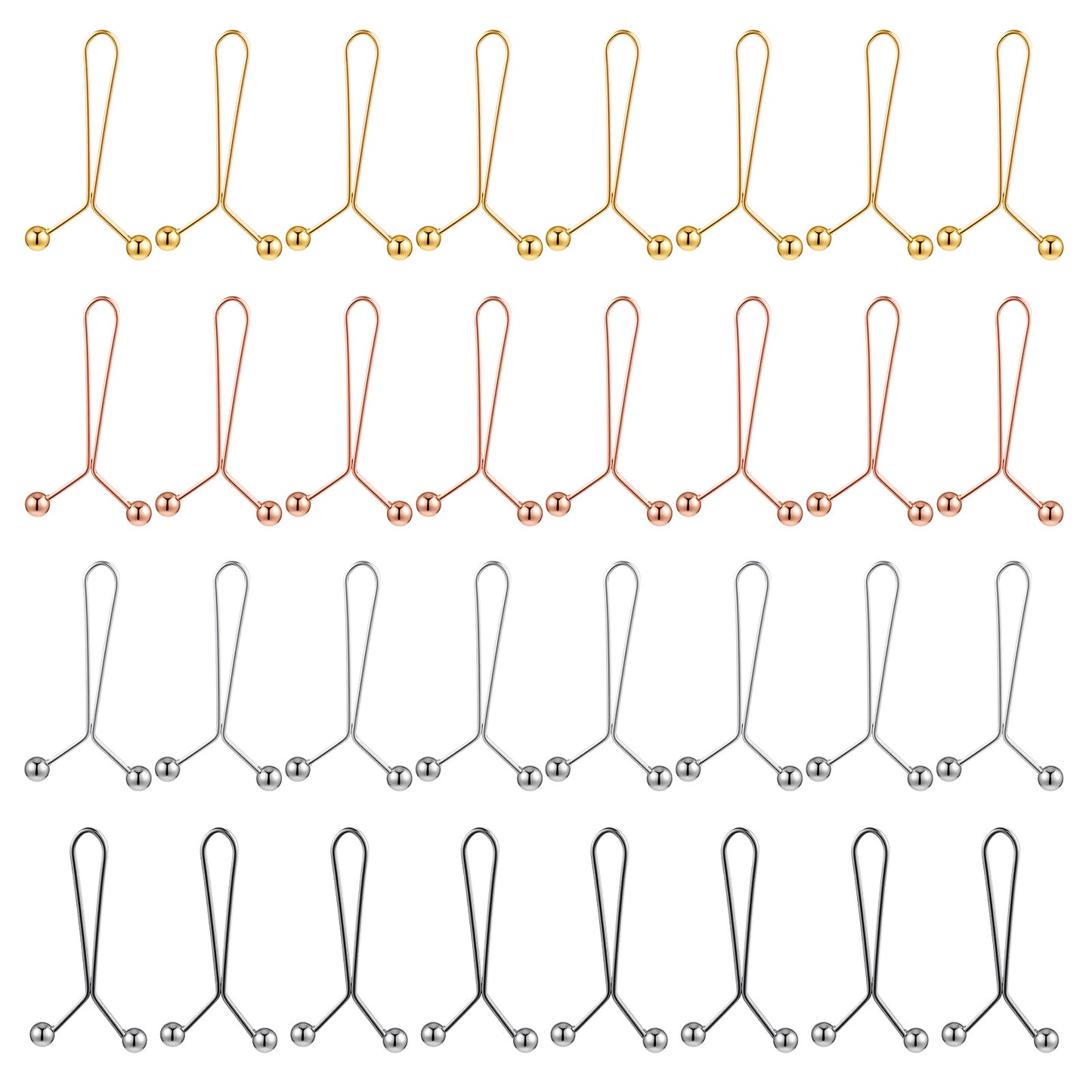 TIESOME 32Pcs Pant Waist Tightener Metal Clips for Loose Jeans, Adjustable Waist Buckle Reusable Waist Clip for Pants No-Sew Pants Button Pin for Loose Pant and Skirts