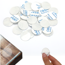 Bewudy 50 PCS Glass Table Top Anti Slip Pads Self Adhesive, 1.18" Glass Table Top Bumpers, Clear Rubber Glass Table Top Grippers, for Glass Table Top Spacer to Avoid The Movement of Glass (30MM/1.18")
