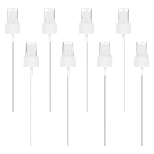 JJUNW 8Pcs Spray Bottle Top, Sprayer Tops Replacement Pump Plastic Fine Mist Spray Caps for Essential Oil, Cleaning Solutions (24/410 Cap Size)