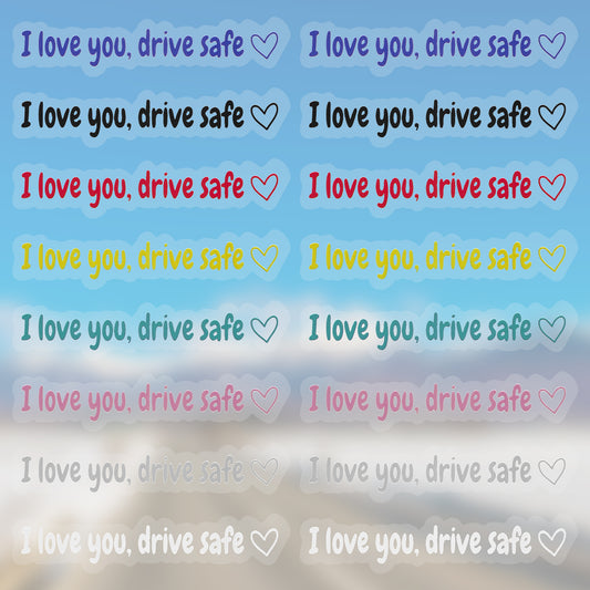 LXUEJIE 16pcs I Love You Drive Safe Mirror Sticker, Cute Car Mirror Sticker, Vinyl Rear View Decals Funny Safe Driving Stickers for Driver Gifts Accessories
