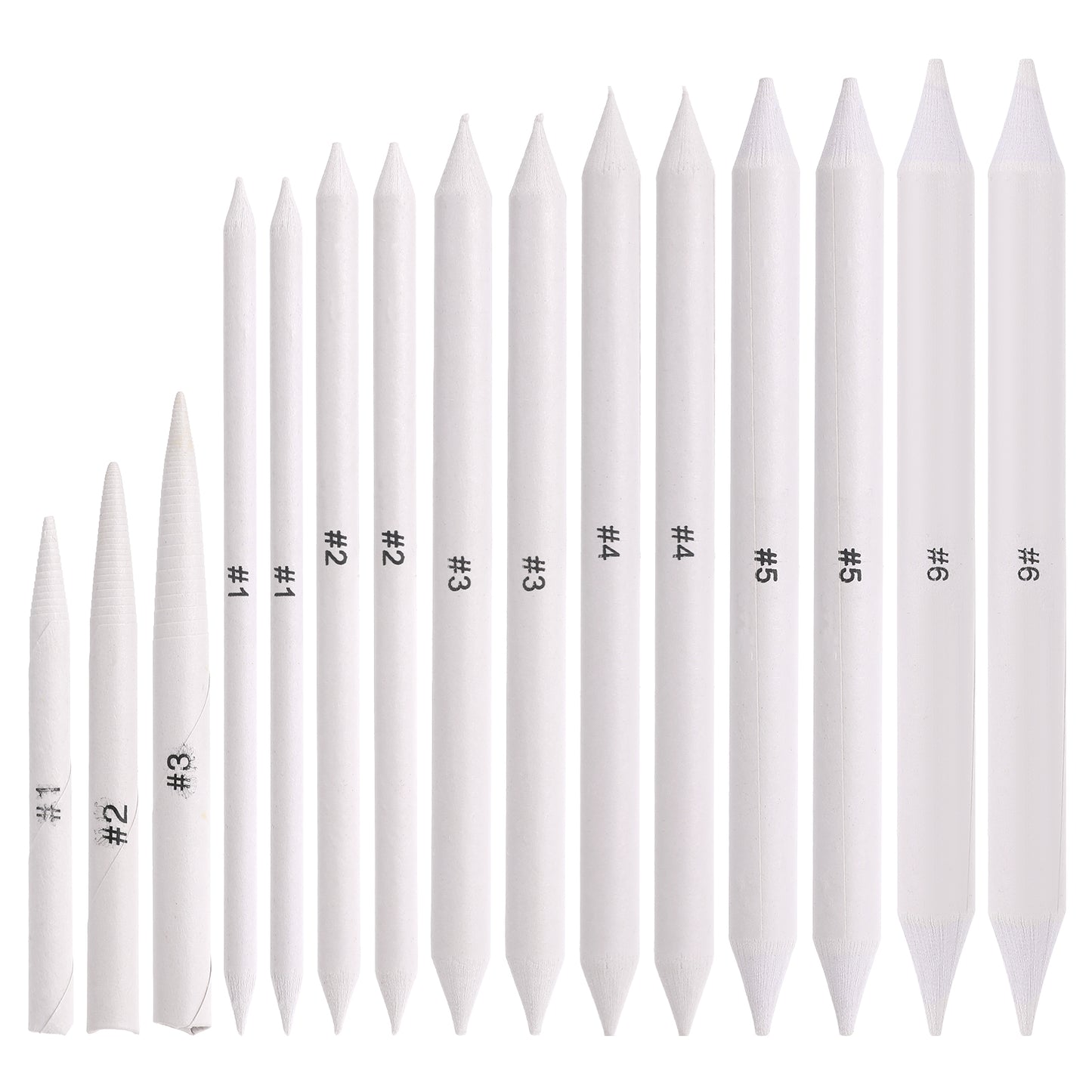 JIYIN 15Pcs Blending Stumps for Drawing, Tortillions Blending Sticks Blending Pencil Oil Pastel for Beginner Drawing, Paper Art Blenders Shading Paper Stumps for Artist Charcoal Sketch Drawing Tools