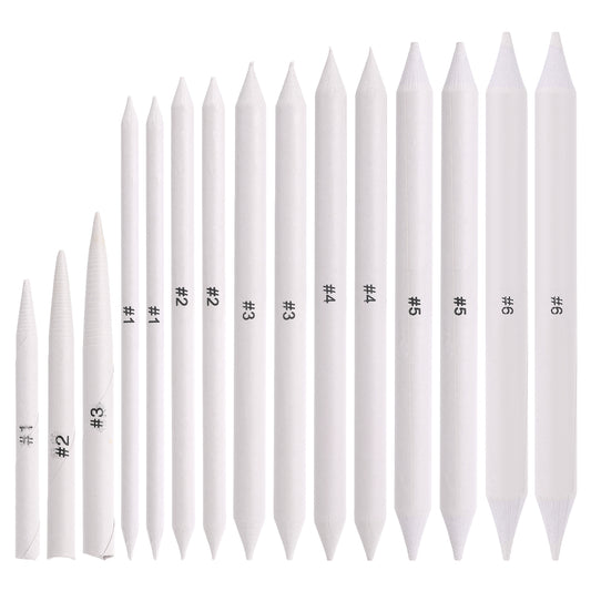 JIYIN 15Pcs Blending Stumps for Drawing, Tortillions Blending Sticks Blending Pencil Oil Pastel for Beginner Drawing, Paper Art Blenders Shading Paper Stumps for Artist Charcoal Sketch Drawing Tools