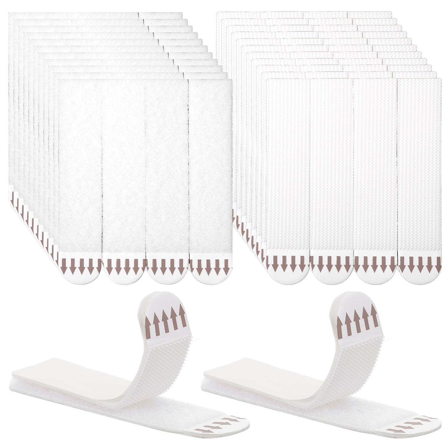 BOHUIZ 24 Pairs (48 Strips) Heavy Duty Picture Hanging Strips, Fabric Fastener Interlocking Tape No Nails Strips Hook and Loop Tape No Wall Damage for Pictures and Photos Frame Hanging