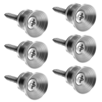 BOHUIZ 6 Pcs Guitar Strap Button Lock, Guitar Strap Locks Pins with Mounting Screws Metal Strap Button Anti Slipping Guitar Strap Lock Parts Accessories Music Parts for Guitar Bass Ukulele(Silver)