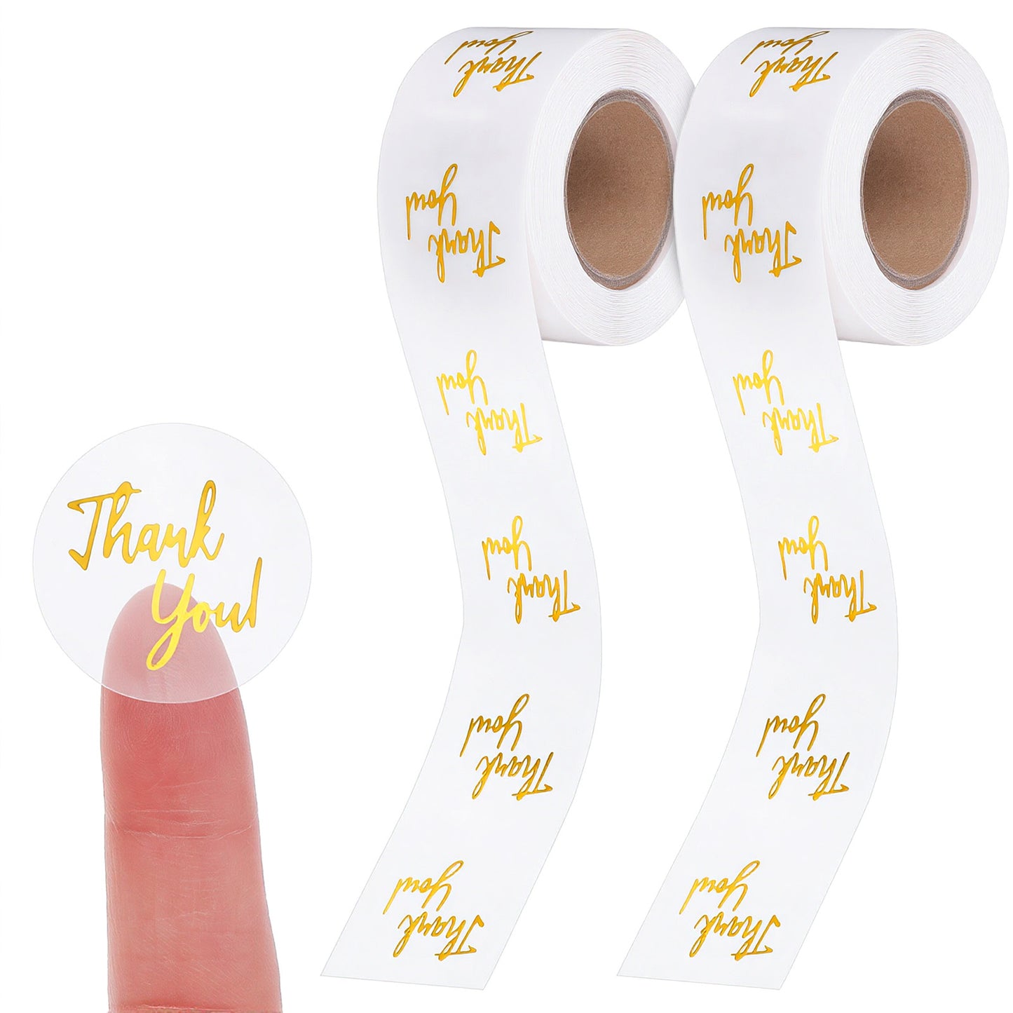 WJIAAA 1000Pcs Clear Thank You Stickers,Round Transparent PVC Stickers Self-Adhesive Envelope Seal Labels for Business Wedding Festival Birthday Party Bridal Showers