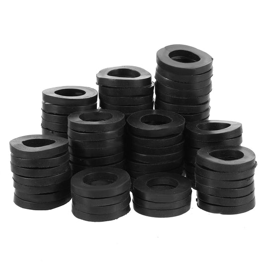 Giantree 80 PCS Shower Hose Washers, 1/2 Inch Black Flat Hose Washer Rubber, Seals Rubber Hoses Washers for Fixed Faucets Shower Head Handheld Connector Gasket Prevent Leakage(6-point)