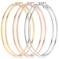 MBAIYO 3Pcs Stainless Steel Hoop Earrings, Large Circle Silver Hoop Cartilage Gold Silver Rose gold Black Oversize Earrings for Women