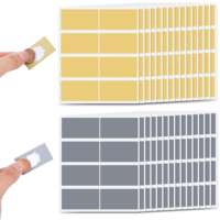 LXUEJIE 224 Pcs Scratch Off Stickers, 42 x 23 mm Labels Gold and Grey Rectangle ScratchStickers DIY Scratch Labels Self Adhesive ScratchOff Label for Game, DIY, Travel Voucher, Gifts