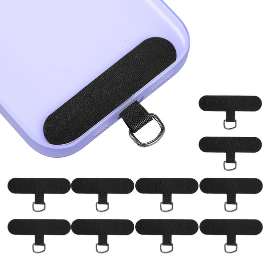 LXUEJIE 10 Pcs Phone Tether Tab, Anti-Theft Phones Tether Tab Universal CellPhone Lanyard Patch Oxford Cloth Phones Strap Replacement Part with Ring Phone Strap Tabs for All Full Smartphones Cases