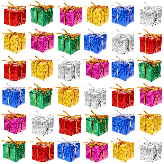 JIEYAO 30Pcs Christmas Tree Small Gift Boxes Hanging Decorations Christmas Mini Box Ornaments Party Favors Xmas Tree Indoor Outdoor Hanging Pendant Holiday Decoration
