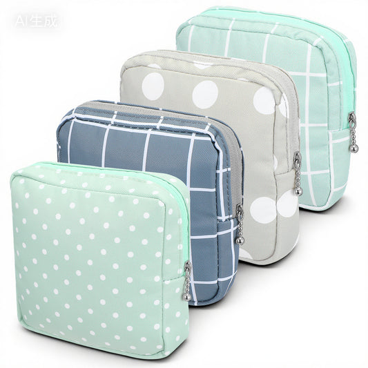 LIQWEI 4 Pcs Sanitary Napkin Storage Bags, Period Bag, Portable Menstrual Cup Pouches Nursing Pad Holder Tampon Bags for Girls&Women