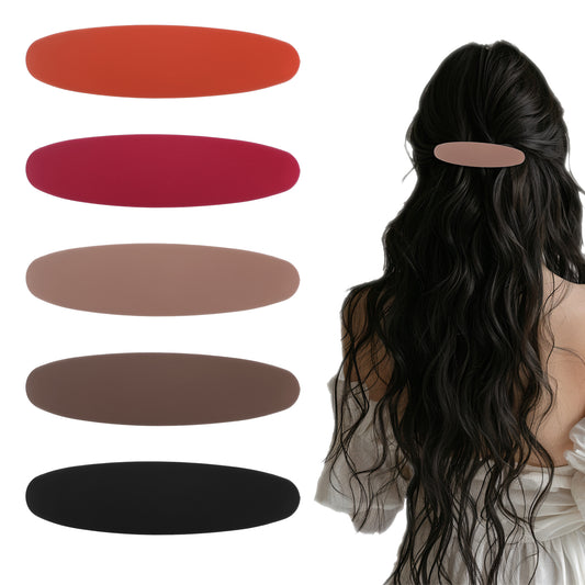 Bewudy 5 PCS Hair Barrettes for Women, Neutral Flat Matte French Barrettes, Strong Hold Vintage Hair Clips, 5 Colors French Hair Barrette Clip Hair Pins and Accessories for Women Girls