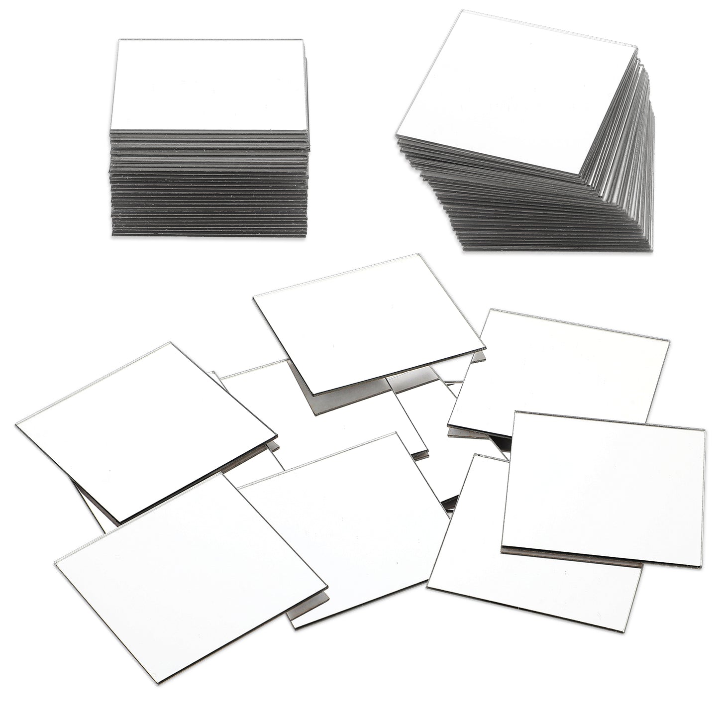 JIYIN Self Adhesive Small Square Mirror, 30PCS 2 Inches Self Adhesive Acrylic Square Mirror, High-Definition Tiny Mirror Tiles for DIY Crafts Home Wall Tables Kitchen Bathroom Decoration