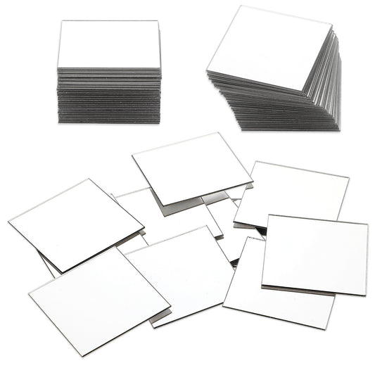 JIYIN Self Adhesive Small Square Mirror, 30PCS 2 Inches Self Adhesive Acrylic Square Mirror, High-Definition Tiny Mirror Tiles for DIY Crafts Home Wall Tables Kitchen Bathroom Decoration