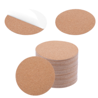 Giantree 50 Pcs Self-Adhesive Cork Sheets for DIY Coasters, 4x4 Inch Round Backing Cork Tiles Mat with Strong Adhesive-Backed for Handmade Coasters Wall Decor and Crafts
