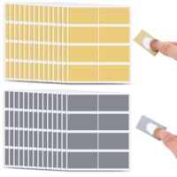 BOHUIZ 224Pcs 42x23 mm Scratch Off Sticker Sheets, Scratch Cards Make Yourself Gold and Silver Scratch Labels DIY Scratch Labels Self Adhesive Scratch Off Label for Game, DIY, Travel Voucher, Gifts