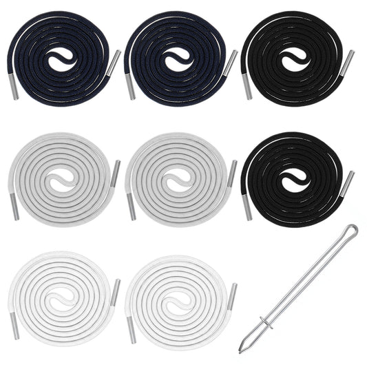 LIQWEI 8Pcs Drawstring Cord, Drawstring Replacement, Hoodie Strings Long Drawstrings Threader, Waist Drawstrings Cord for Jackets Sweatshirts Sports Trousers Pants Shoes Coats