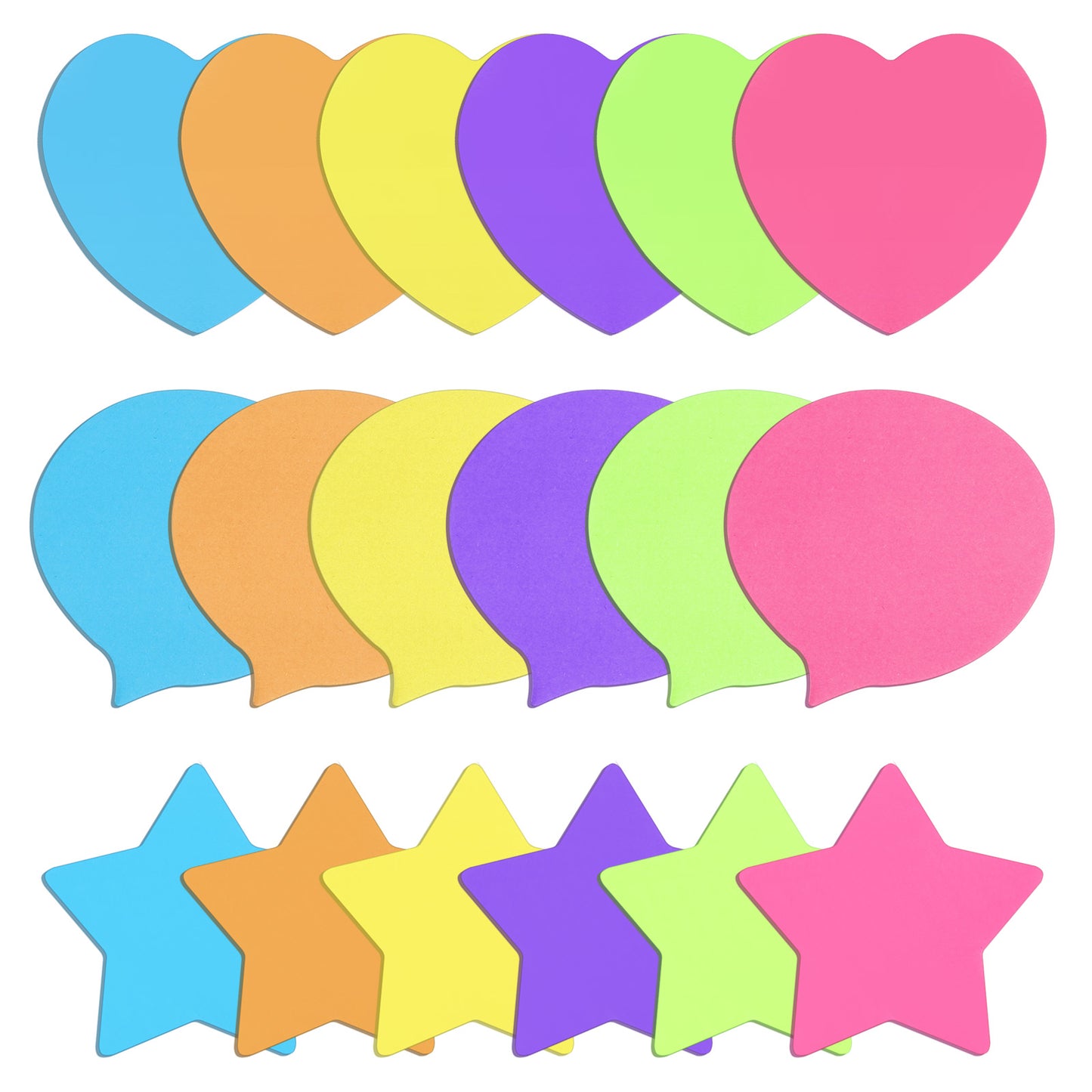 JJUNW 540 Sheets Shaped Sticky Notes, Cute Sticky Note, Multicolor Self-Stick Note Personalized Fun Noted, Speech Bubble Notes for School Office Home