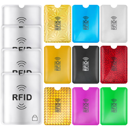 Molain Colorful RFID Card Holder, 9 Pieces RFID Blocking Sleeves Credit Card Sleeves Set RFID Identity Card Protector with 4 Passport Protectors for Women Men