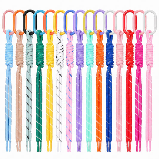 Amaxiu 30Pcs Colorful Paracord Keychain, with Colorful Carabiners,15 Colors