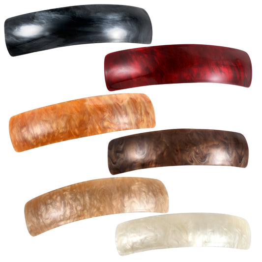 Giantree 6Pcs Hair Barrettes for Women, Barrettes for Women Large Hair Barrettes, Elegant French Design Retro Acrylic Hair Clips Hair Barrettes for Women Thick Hair Curly Wavy Ponytail Hair(6Pcs)